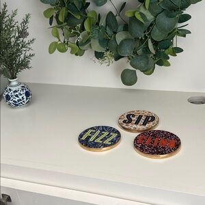 Colorful Coaster Set with Fun Text